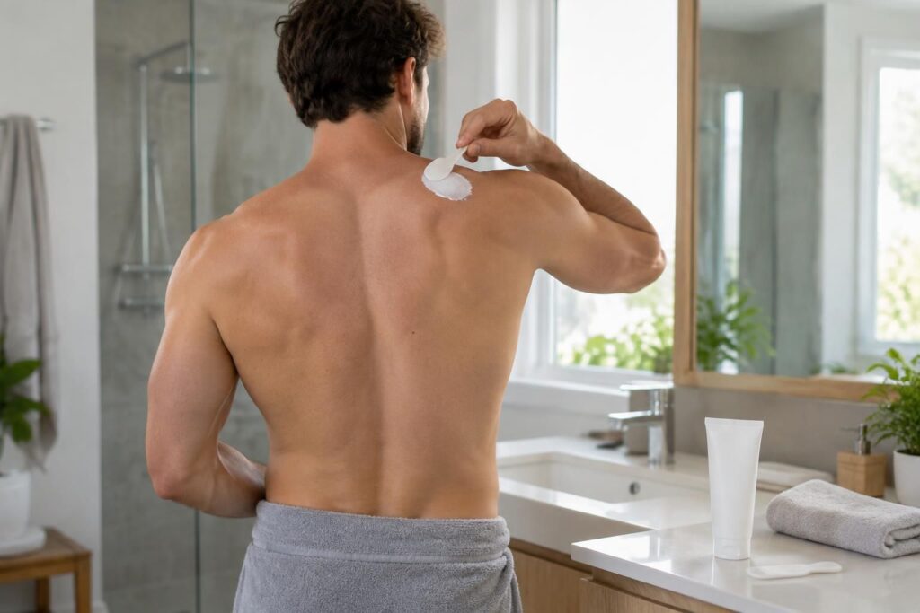 Crème épilation homme : choix et conseils pour zones sensibles et dos